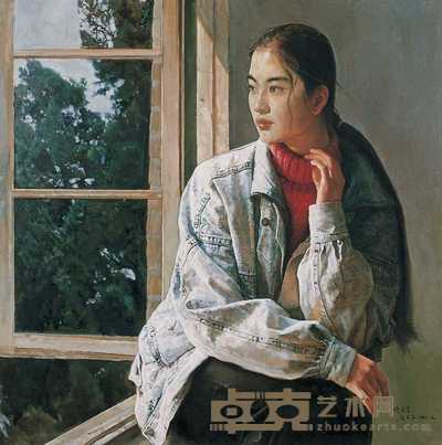 项春生 窗外 100×100cm